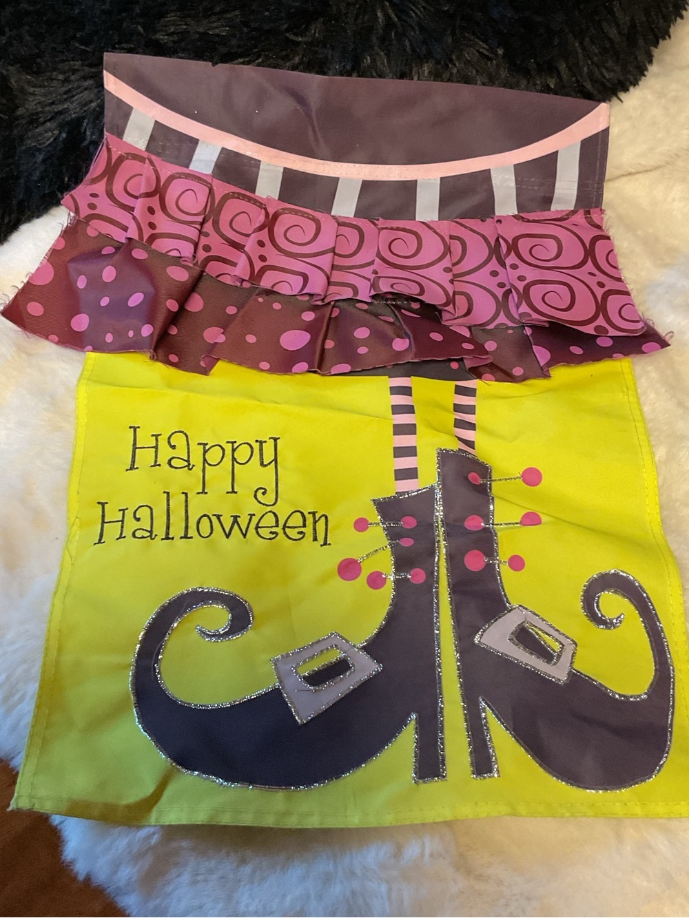 Pier 1 Halloween Yard Flag Witch Costume Detailed Skirt and Boots